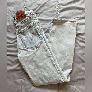 Levi’s rib cage straight ankle jeans, very light blue